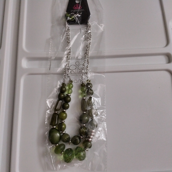 Pina Colada Paradise Green Necklace & Earrings - Picture 7 of 8